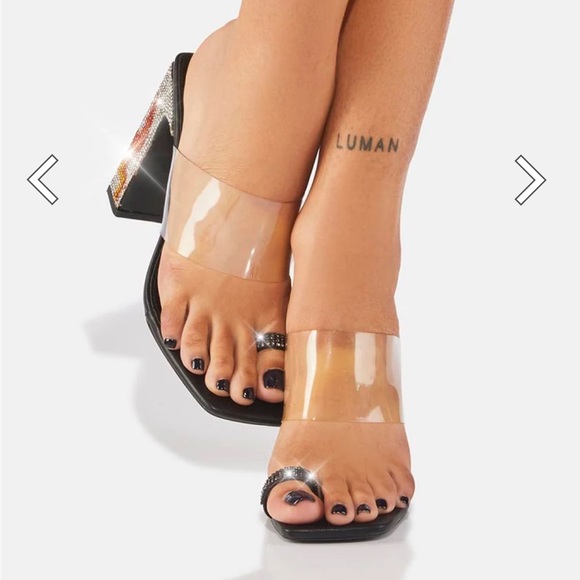 Pound The Alarm Block Heels sz 7 - Picture 5 of 5